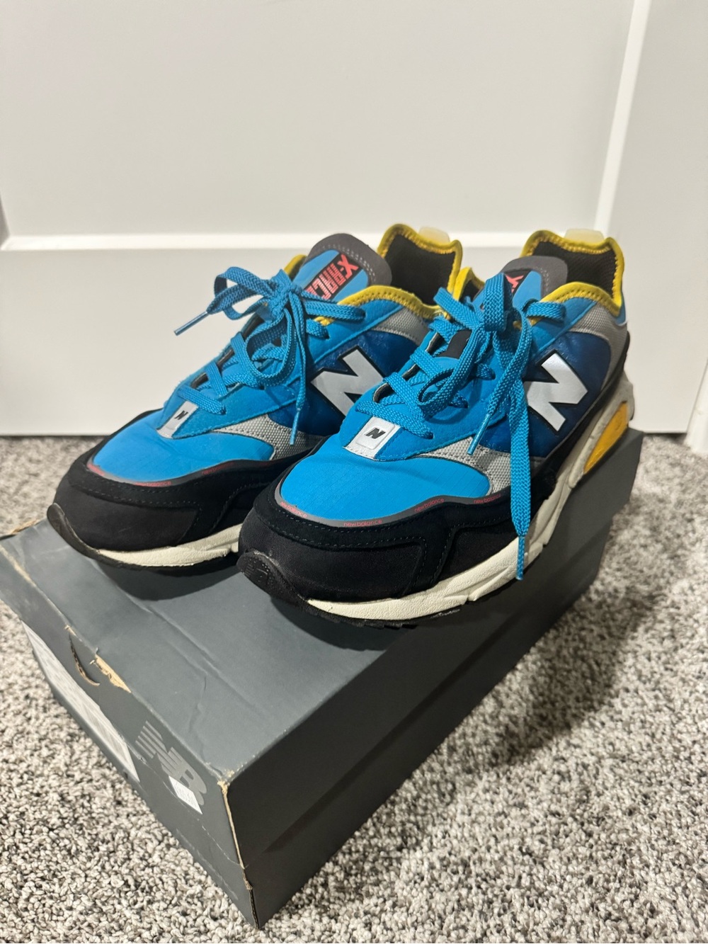 New Balance Men's Blue Black & Yellow Running Sneakers